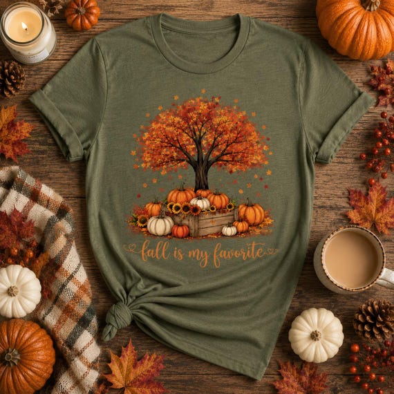 Fall Is My Favorite Shirt, Pumpkin Patch Shirt, Autumn Tree Graphic Tee, Thanksgiving Shirt, Cozy Fall Shirt, Fall Gift for Women