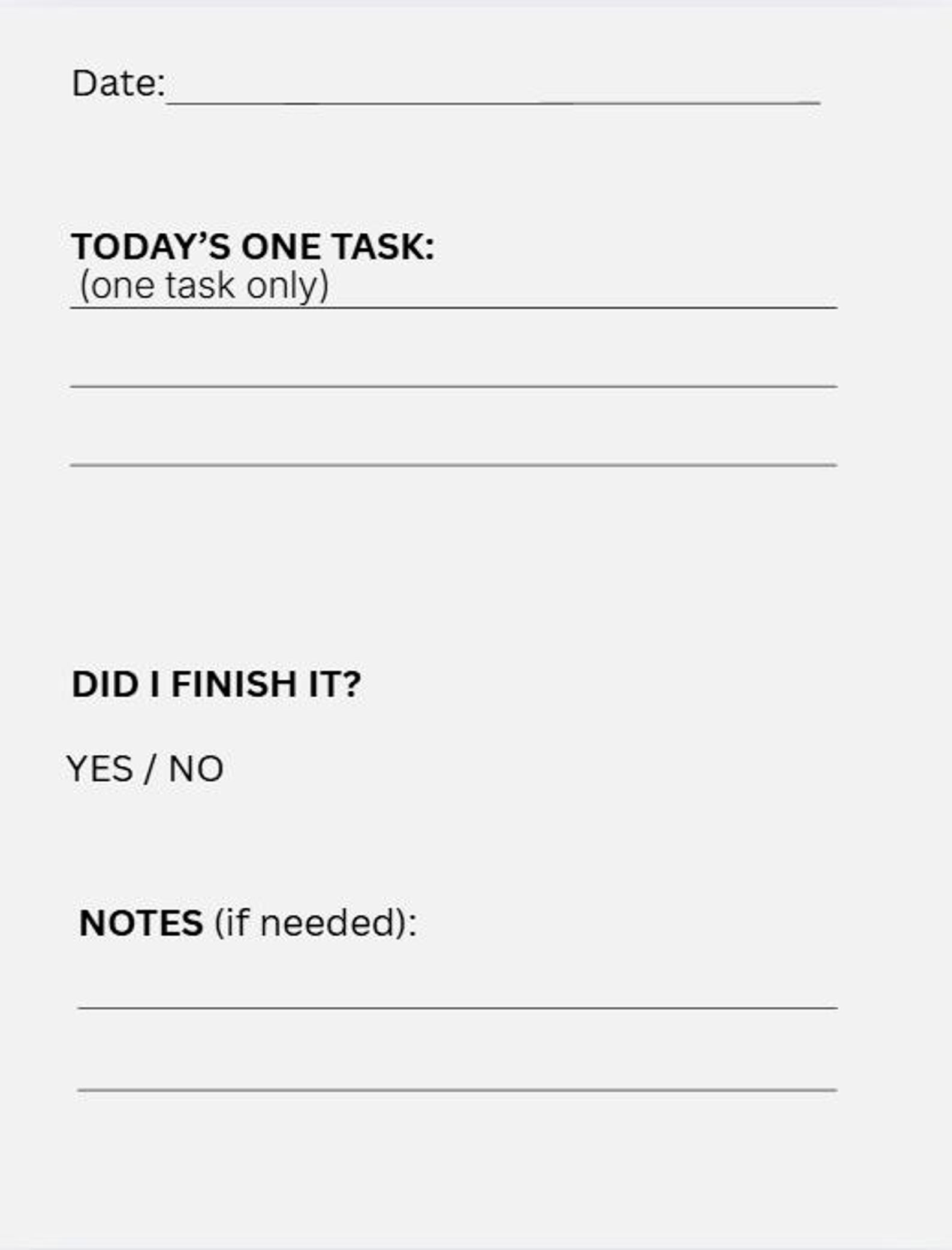 One Day One Task – Minimal Digital Focus Tool (PDF) for Daily Execution ...