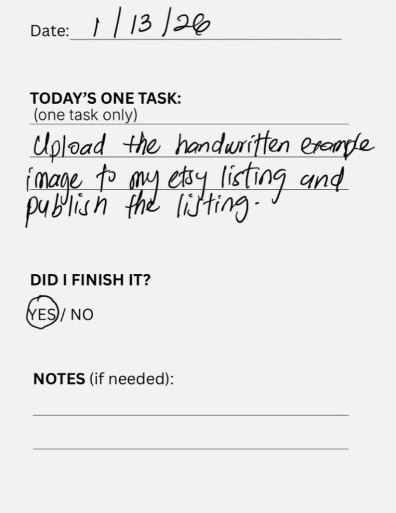 One Day One Task – Minimal Digital Focus Tool (PDF) for Daily Execution ...