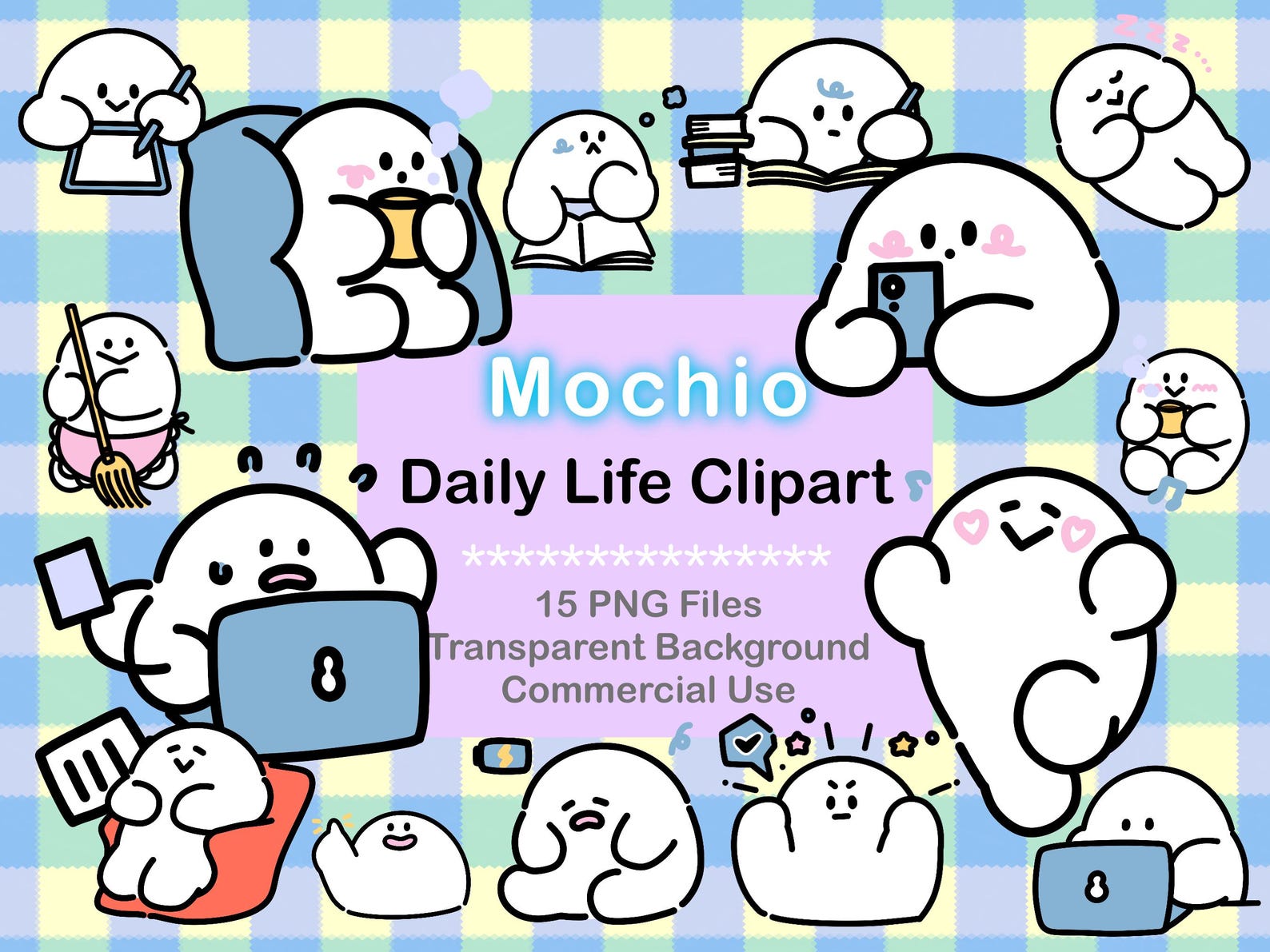 Kawaii Routine Cute Daily Life Clipart PNG, Kawaii Routine Characters, 15 PNG Files ...