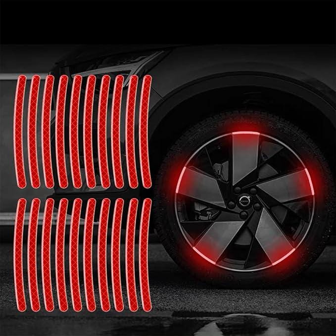 Forza Moto Anteriore E Ruota Posteriore Decalcomanie Adesivi Riflettenti Rim Strisce Moto Per HONDA FORZA 125 250 300 350 (Color : 2L A Red