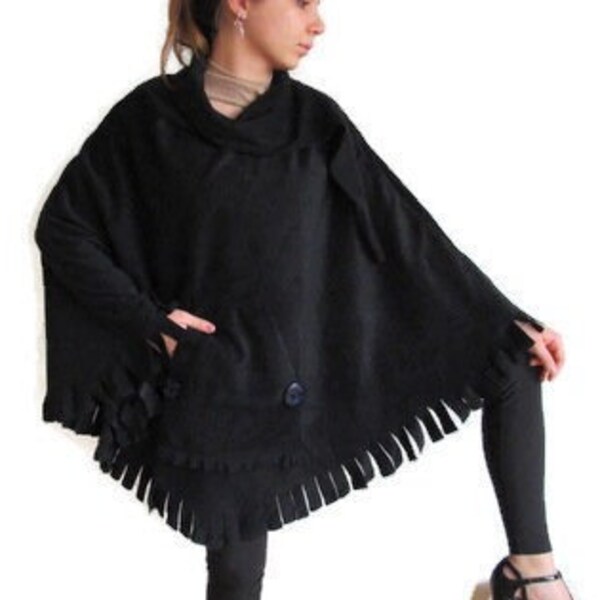 Black Sweater Coat Etsy