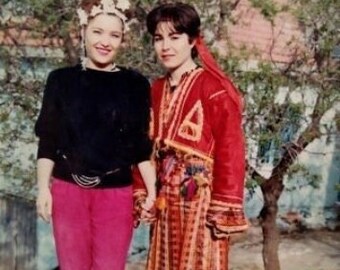Vintage Turkish Traditional Handmade Silk Kaftan, Anatolian Costume, Ottoman Multi color Stripes Long Silky Caftan Rainbow Dress 1950 Size M