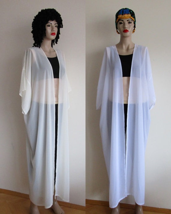 white chiffon kimono jacket