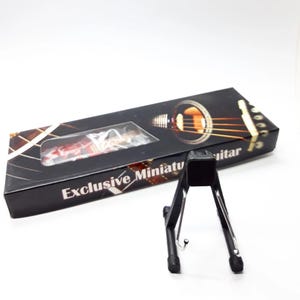 Miniature Guitar Stand Scale 1:4 | Replica Mini Electric Guitar Handmade | Guitarist Birthday Gift Music Instrument Display