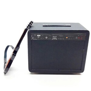 Miniature Guitar Stratocaster Sunburst with Fe nder Amplifier Scale 1:12 | Realistic Replica Mini Electric Guitar | Guitarist Birthday Gift