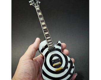 Miniature Guitar L P BLS Zakk Bullseye Scale 1:4 | Realistic Replica Mini Electric Guitar Handmade | Guitarist Birthday Gift Instrument