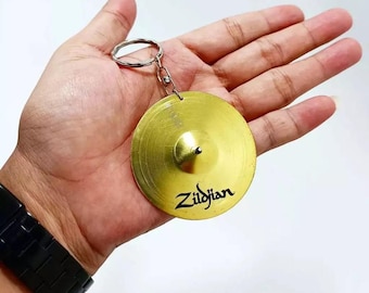 Llavero de platillo en miniatura Zildjian / Llavero de platillo de tambor / Mini llavero de baterista musical personalizado, regalo de cumpleaños