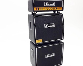 Miniature Amplifier Marsh all 3 Stacks 1:12 Scale | Realistic JCM800 Amp Replica for mini Guitar, Dollhouse and Action Figure