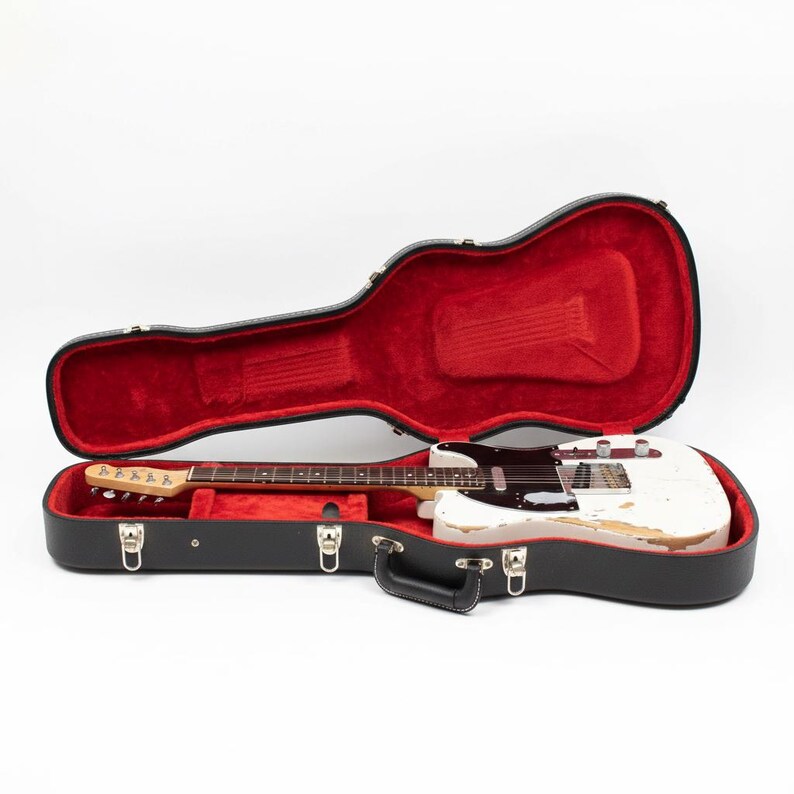 Miniature Guitar Telecaster White Relic 1:4 | Realistic Replica Mini Electric Guitar Handmade | Guitarist Birthday Gift Music Instrument