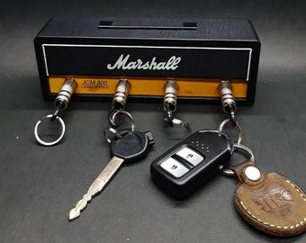 Llavero miniatura Marsh All JCM 800 para amplificador de cabeza. Mini llavero de amplificador de guitarra con 4 ganchos para conectores jack. Mini organizador de llaves de pared.