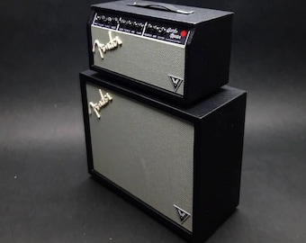 Miniature Amplifier Fe nder 2 Stacks 1:6 Scale | Realistic Amp Replica for mini Guitar | Dollhouse & Action Figure | Guitarist Birthday Gift