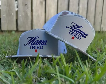 Mama Tried Camo Hat - Embroidered Snapback Cap, Western Country Style Baseball Hat, Camouflage Sun Hat, Perfect Birthday Gift, Gift for Him
