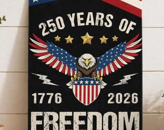 USA 250th Anniversary Metal Tin Sign Vintage Patriotic Decor, 4th of July Independence Day Wall Decor, American Gift