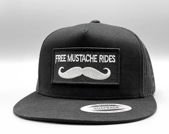 Funny Mustache Trucker Hat, Retro Mustache Patch Cap, Novelty Humor Hat, Adjustable Mesh Cap, Unisex Streetwear Hat, Gift for Him Her
