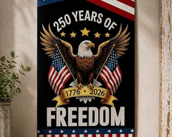 USA 250th Anniversary Tin Sign Vintage Patriotic Eagle Decor, 1776–2026 American Flag Metal Sign, Independence Day Wall Decor