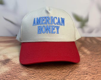 American Honey Trucker Hat, Retro Southern Belle Cap, Country Music Snapback, Vintage Summer Mesh Hat, Patriotic Gift for Her, 4th July Cap