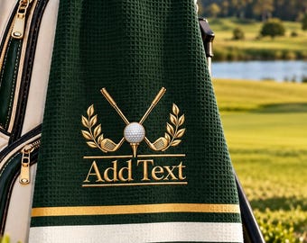 Personalized Custom Name Golf Towel, Country Club Golf Accessory, Men's and Women's Luxury Golf Gift