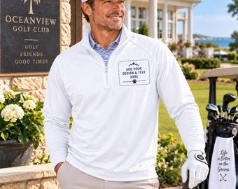 Personalized Lightweight Performance Quarter Zip, Active Golf Boating Men's Apparel, Outdoor Everyday Pullover