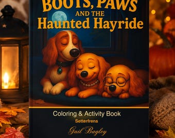 Halloween Soft Cover Dog Coloring Book, Kids Activity, Haunted Hayride Kids Halloween Gift