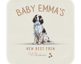Personalized Puppy Dog Baby Hooded Towel, Custom 30x30 Baby Bath Towel, Newborn Animal Hooded Towel