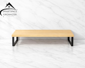 Houten monitorstandaard | Verhoogde bureau-organizer, oplossing voor werkruimte