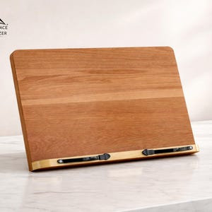 Adjustable Wooden Reading Stand | Portable Table Book Holder | Notebook Clip for Note Taking | Functional Study Rack | Students Desk Use