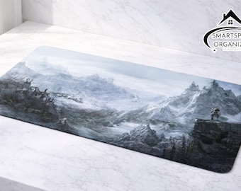 Gaming-bureauonderlegger | Mountain Scenery-toetsenbordmuismat, grote antislip-werkruimteconfiguratie