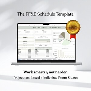 Excel-mall för schema för artiklar och utrustning | Mall för produktspecifikation | Kalkylblad för FFE för inredning | Upphandlingsspårning | Google Sheets