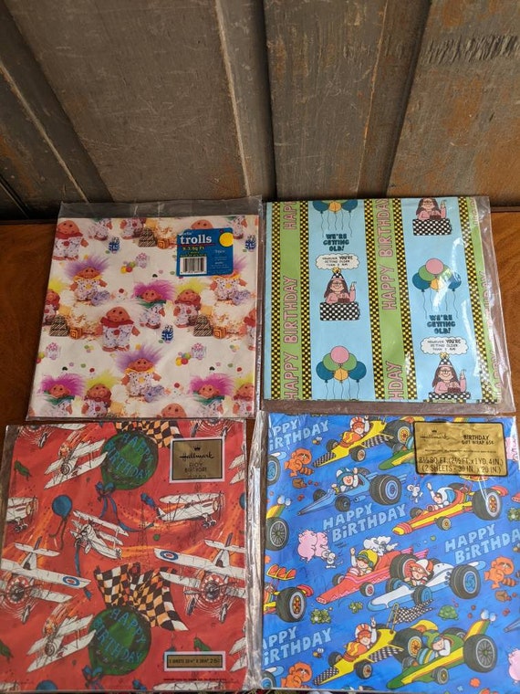 Vintage SEALED Birthday Gift Wrap Wrapping Paper YOU CHOOSE