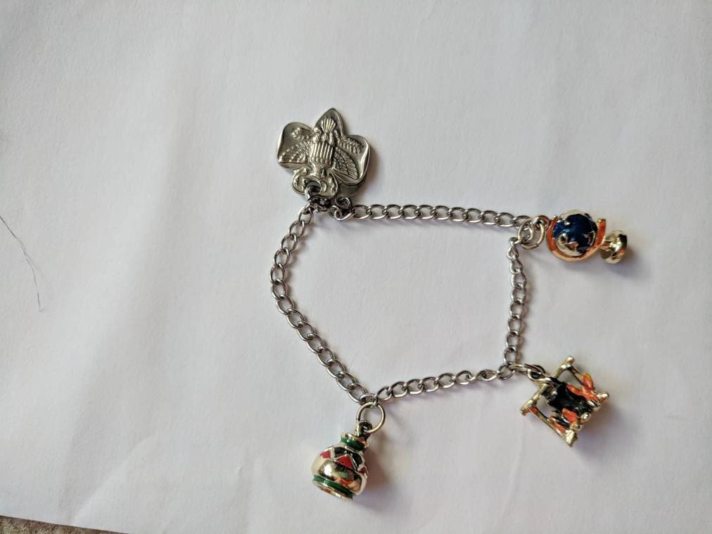 Vintage Danecraft Sterling Girl Scout Charm Bracelet Etsy
