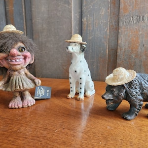 Set of 3 Miniature Straw Hats