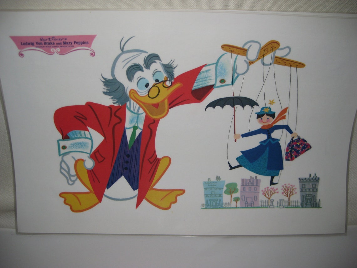 Vintage 1960's Walt Disney Placemats Set of 5 Etsy