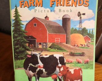 Vintage 1961 Farm Friends Large Picture Book