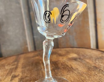 Vintage Gayfad TIPSY Martini Glass WHIMSICAL