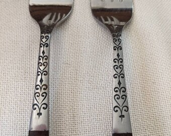 Vintage Set of 2 Interpur Stainless Steel Japan Forks