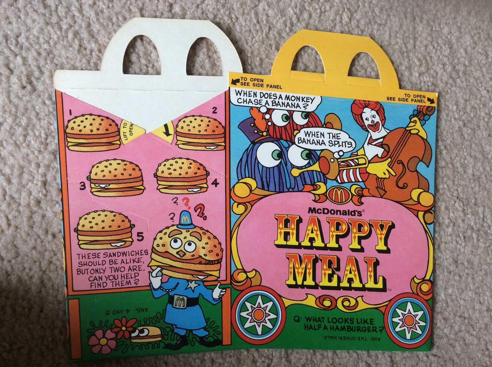 Vintage 1979 FIRST EVER McDonalds Happy Meal Box Etsy