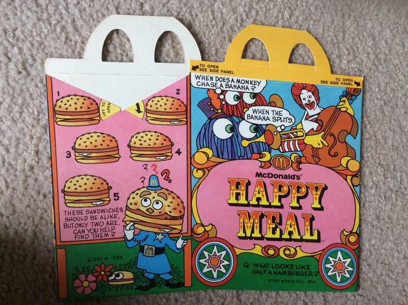 Vintage 1979 FIRST EVER McDonalds Happy Meal Box | Etsy