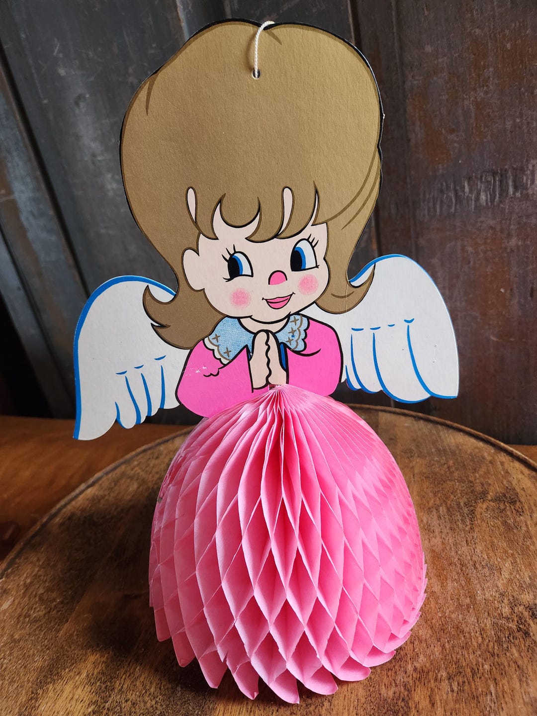 Vintage Crepe Paper Honeycomb Angel Decor Made in Japan - Etsy