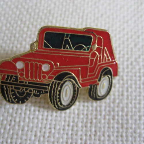 Vintage Red or Blue Jeep Pin