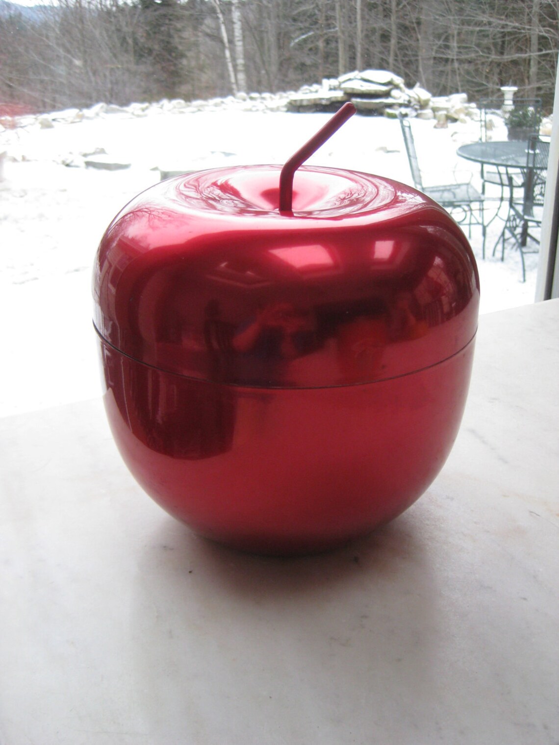 Vintage Red Apple Ice Bucket Etsy