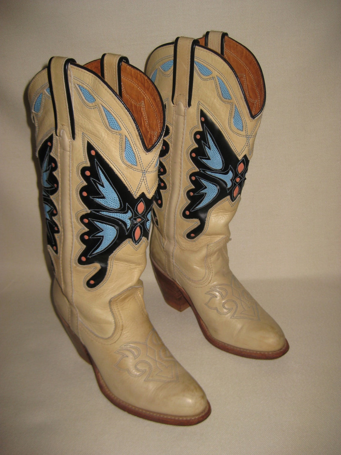 Vintage Miss Capezio Butterfly Cowboy Boots Etsy