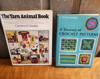 Vintage 1970s Treasury of Crochet Patterns or Yarn Animals Book YOU CHOOSE