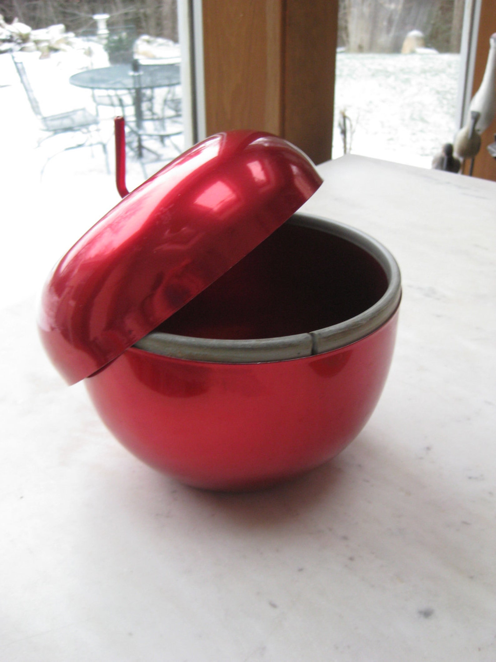 Vintage Red Apple Ice Bucket Etsy