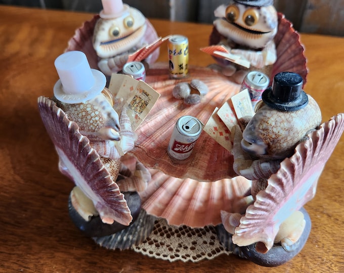Vintage KITSCH Shellmen Playing Poker With Coke - Etsy