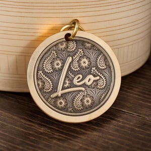 Custom Engraved Brass Pendant