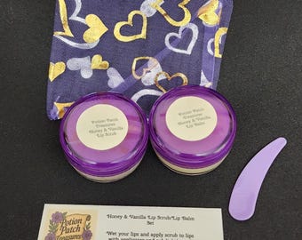 Honey and Vanilla Lip Balm/Lip Scrub Set