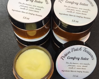 Comfrey Salve Reduces Inflammation. Speeds Recovery from Sprains/Strains.  Effective for multiple skin conditions.