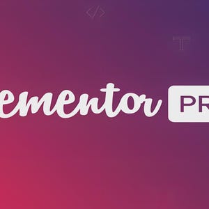 May include: A digital graphic featuring the white text elementor in a cursive font next to the word PRO in a white rounded rectangular box, set against a gradient background transitioning from deep magenta on the left to dark purple on the right.