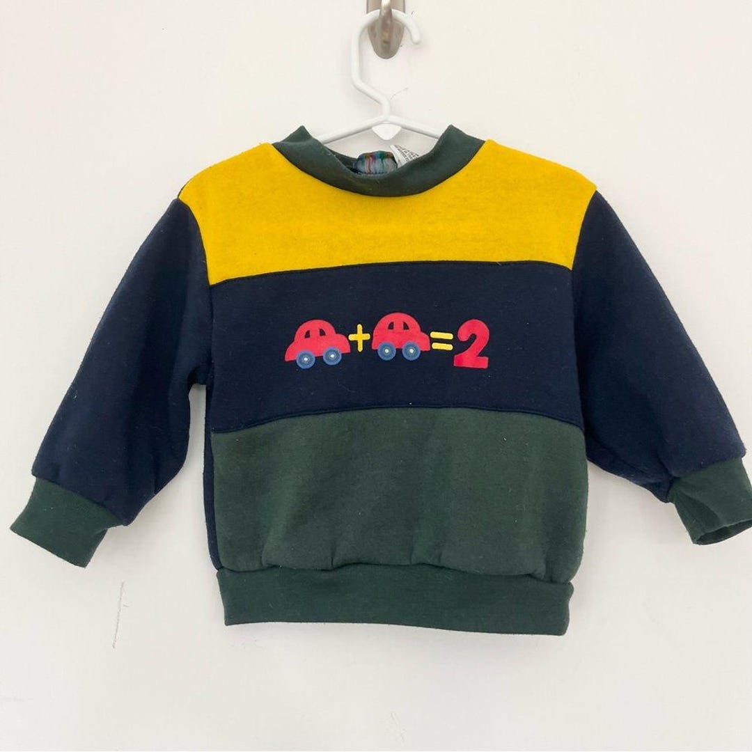 Vintage 80s 90s Toddler Colorblock Sweatshirt With Car Design Baby ...